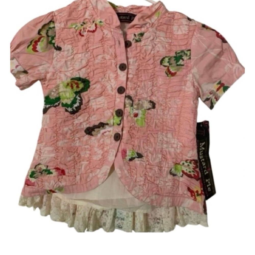 Mustard‎ Pie Girls Alice Jacket Top NWT 7 Butterfly